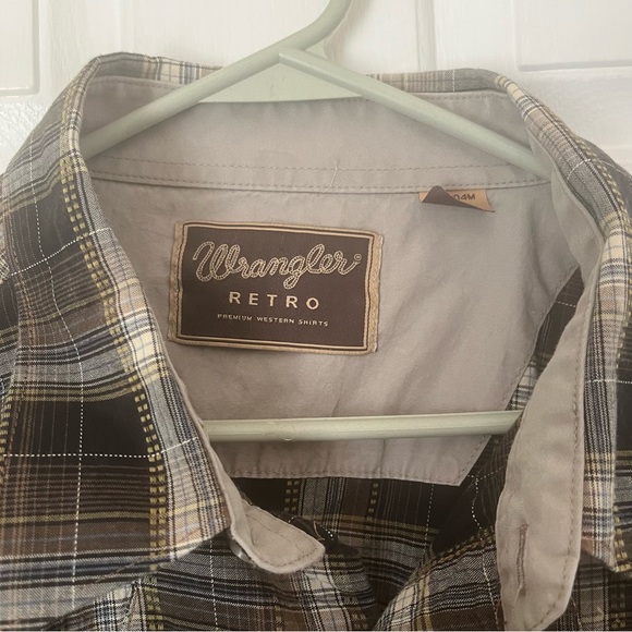 Wrangler Retro factory bleached Western Wear plaid pearl snap button shi… - Picture 2 of 9